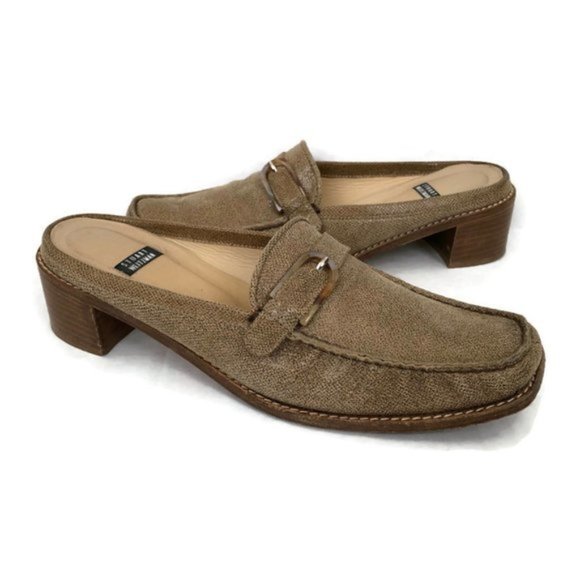 Stuart Weitzman Shoes - Stuart Weitzman Mules Square Toes Tan Leather